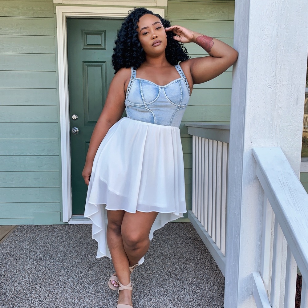 Jean high low dress
